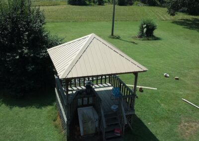 Metal roof for a porch, deck, pergola or gazebo.