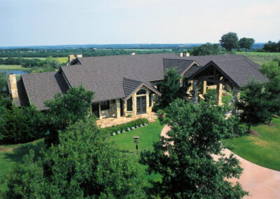 Commercial lodge building with metal roofing in Texas