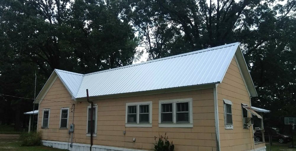 White metal roof.